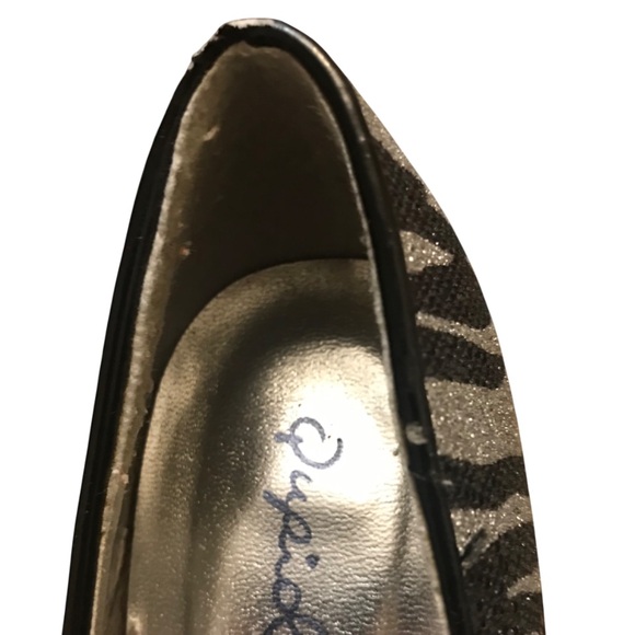 Qupid Silver & Black Pointed Toe Stiletto Women’s Size 7 Heels - Picture 9 of 9